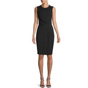 Calvin Klein Sheath Dress 6 Small Black Pleat